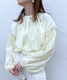 mystic | ギャザーリングビッグカラーブラウス(シャツ/ブラウス)