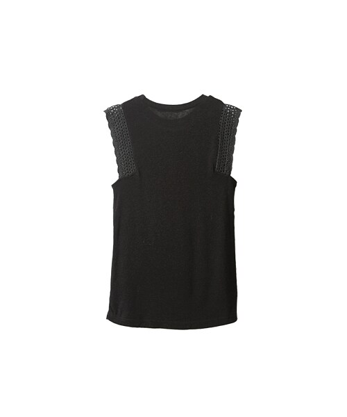 gracegift(グレースギフト)の「晴空秋語 韓國縷空蕾絲無袖上衣(トップス・レディース・米白/黑・F)」の7枚目の写真