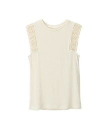 gracegift | 晴空秋語 韓國縷空蕾絲無袖上衣(トップス)