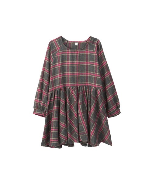 gracegift(グレースギフト)の「復古假期 韓國格紋娃娃洋裝(ワンピース/ドレス・レディース・灰・F)」の1枚目の写真