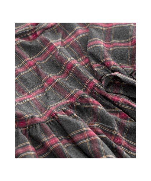 gracegift(グレースギフト)の「復古假期 韓國格紋娃娃洋裝(ワンピース/ドレス・レディース・灰・F)」の3枚目の写真