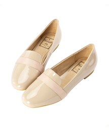 gracegift | 微方頭鏡面漆皮簡約樂福鞋(シューズ)