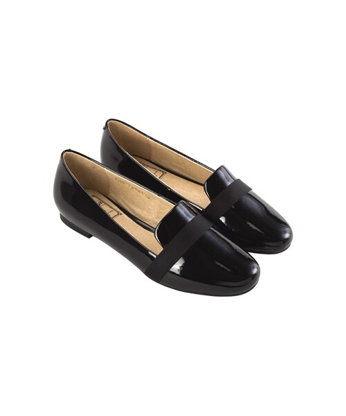 gracegift（グレースギフト）の「微方頭鏡面漆皮簡約樂福鞋（シューズ・レディース・杏色/黑・35/36/37/38/39/40/41）」の14枚目の写真