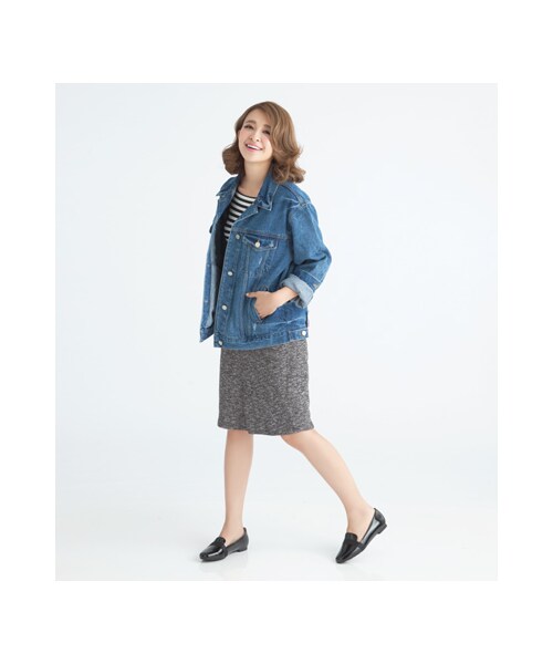 gracegift（グレースギフト）の「微方頭鏡面漆皮簡約樂福鞋（シューズ・レディース・杏色/黑・35/36/37/38/39/40/41）」の16枚目の写真