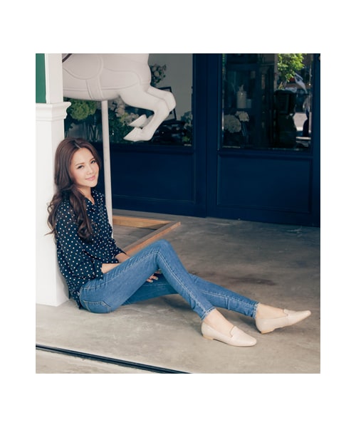 gracegift（グレースギフト）の「微方頭鏡面漆皮簡約樂福鞋（シューズ・レディース・杏色/黑・35/36/37/38/39/40/41）」の9枚目の写真