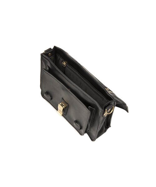 gracegift（グレースギフト）の「俐落洗鍊 韓國學院質感金釦提包（バッグ・レディース・黑/紅・F）」の4枚目の写真