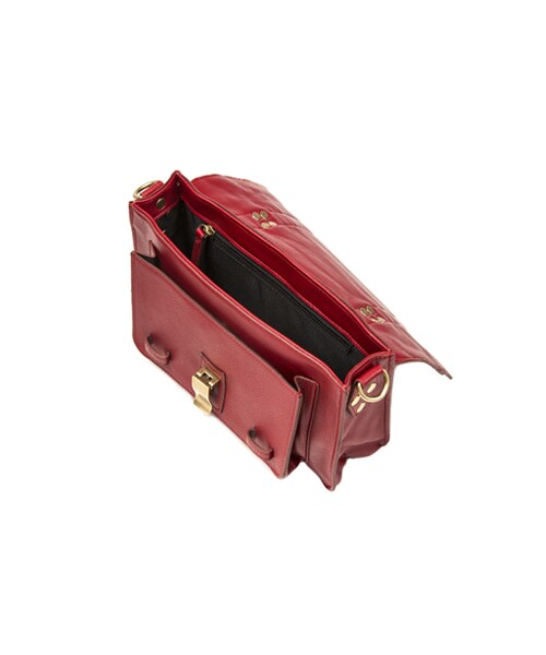 gracegift（グレースギフト）の「俐落洗鍊 韓國學院質感金釦提包（バッグ・レディース・黑/紅・F）」の8枚目の写真