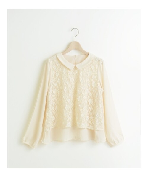 MAJESTIC LEGON（マジェスティックレゴン）の「○レースレイヤードブラウス（トップス・レディース・オフ/アイボリー/ブラック・Free）」の8枚目の写真