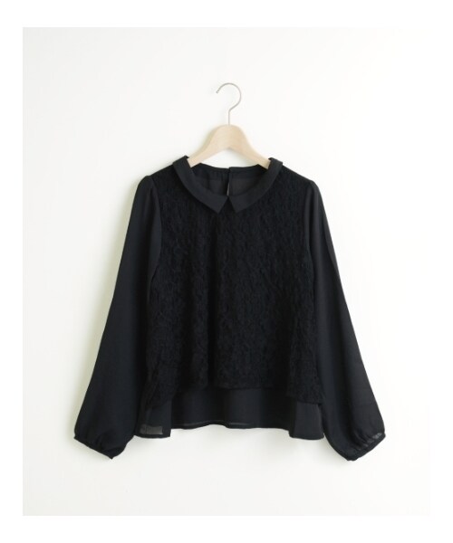 MAJESTIC LEGON（マジェスティックレゴン）の「○レースレイヤードブラウス（トップス・レディース・オフ/アイボリー/ブラック・Free）」の9枚目の写真