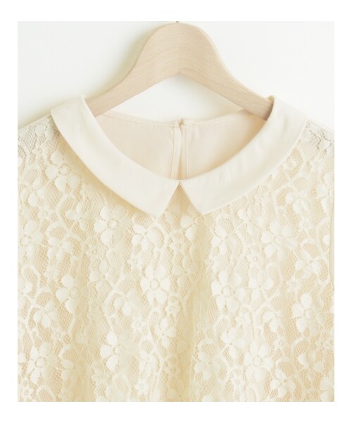 MAJESTIC LEGON（マジェスティックレゴン）の「○レースレイヤードブラウス（トップス・レディース・オフ/アイボリー/ブラック・Free）」の3枚目の写真