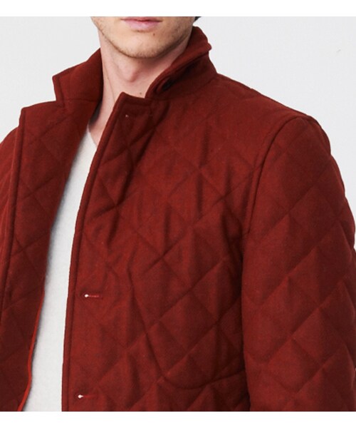 KATHARINE HAMNETT LONDON （キャサリンハムネットロンドン）の「QUILTING LAMB TWEED（ジャケット/アウター・メンズ・ネイビー/レッド/グレー・S/M/L/AL）」の6枚目の写真