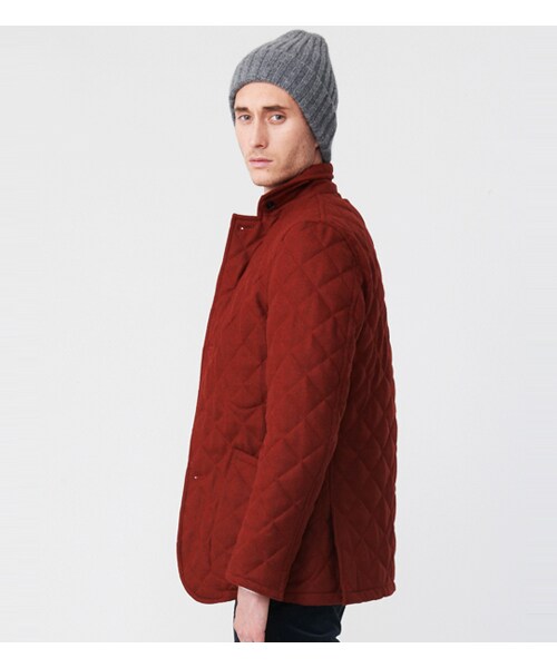 KATHARINE HAMNETT LONDON （キャサリンハムネットロンドン）の「QUILTING LAMB TWEED（ジャケット/アウター・メンズ・ネイビー/レッド/グレー・S/M/L/AL）」の4枚目の写真