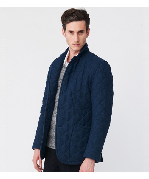 KATHARINE HAMNETT LONDON （キャサリンハムネットロンドン）の「QUILTING LAMB TWEED（ジャケット/アウター・メンズ・ネイビー/レッド/グレー・S/M/L/AL）」の3枚目の写真