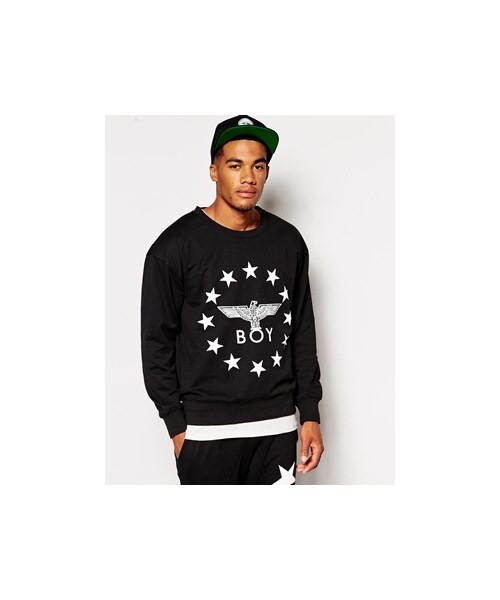 BOY LONDON(ボーイロンドン)の「BOY London Boy London Sweatshirt with Stars Eagle Logo - Black(スウェット・Black・M/S/L)」の1枚目の写真
