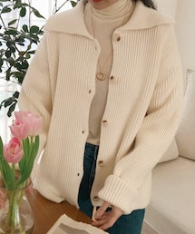 [naturalmind] ワイドカラーカーディガン