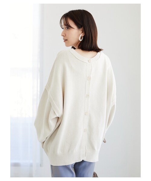 Green　Parks（グリーンパークス）の「・SUGAR SPOON 2wayリバースニットプル（トップス・アイボリー/チャコールグレー/モカ・F）」の7枚目の写真