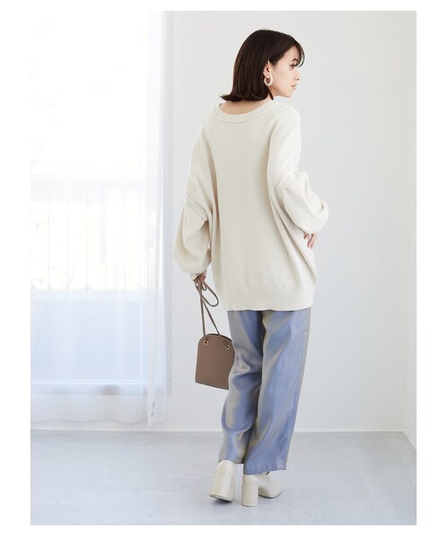 Green　Parks（グリーンパークス）の「・SUGAR SPOON 2wayリバースニットプル（トップス・アイボリー/チャコールグレー/モカ・F）」の4枚目の写真