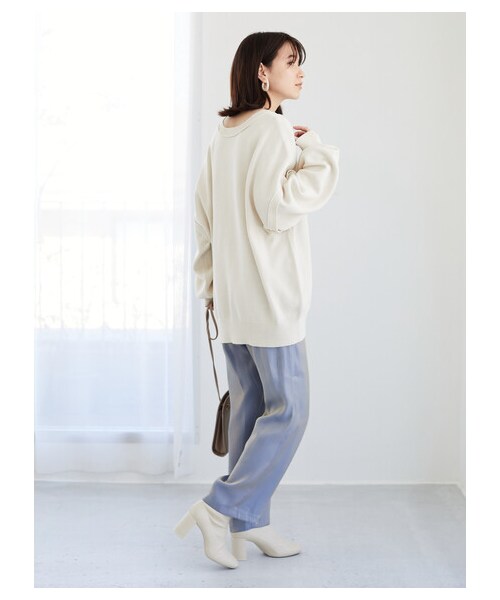 Green　Parks（グリーンパークス）の「・SUGAR SPOON 2wayリバースニットプル（トップス・アイボリー/チャコールグレー/モカ・F）」の3枚目の写真