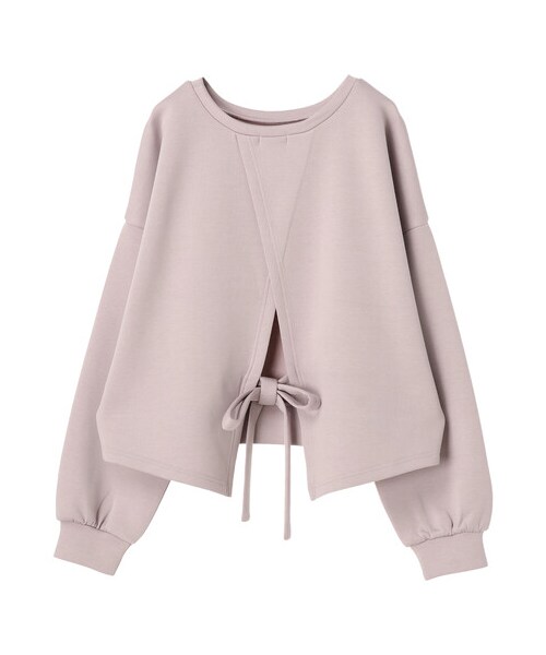 earth music&ecology（アースミュージックアンドエコロジー）の「もちぽわバックリボンプルオーバー（トップス・アイボリー/ライトピンク/ライトベージュ/ミント・F）」の2枚目の写真