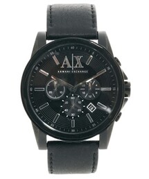 ARMANI EXCHANGE | Armani Exchange Black Leather Strap Chronograph Watch AX2098 - Black(アナログ腕時計)