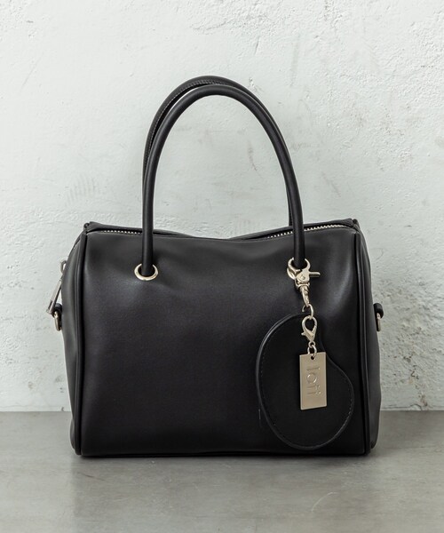mystic(ミスティック)の「ビーンズミラー付きボストンBAG(トートバッグ・レディース・ベージュ/ブラック・ONE)」の1枚目の写真