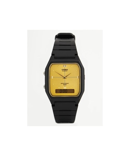 CASIO(カシオ)の「Casio Gold Face Black Resin Strap Watch AW48HE-9A - Black(アナログ腕時計・Black・One Size)」の1枚目の写真