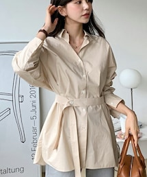 DHOLIC | ボタンストラップ付シャツ(シャツ/ブラウス)