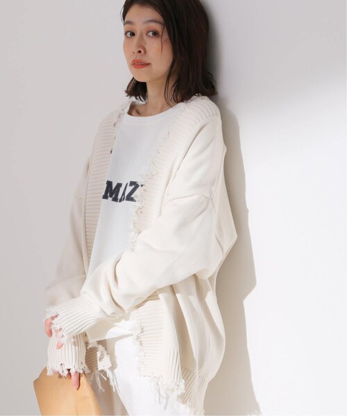 新品フレームワークWOOLフードカーディガンホワイト25AW FRAMeWORK（フレームワーク） カーディガン WOOLフードカーディガン