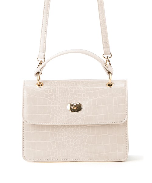 GRL（グレイル）の「2Wayクロコダイル柄スクエアショルダーバッグ（ショルダーバッグ・レディース・グレージュ/オフホワイト・F）」の2枚目の写真