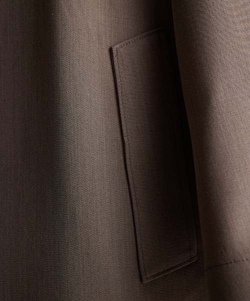 LIDNM（リドム）の「MORTORCYCLE COAT（ステンカラーコート・メンズ・ブラウン・M/L）」の12枚目の写真