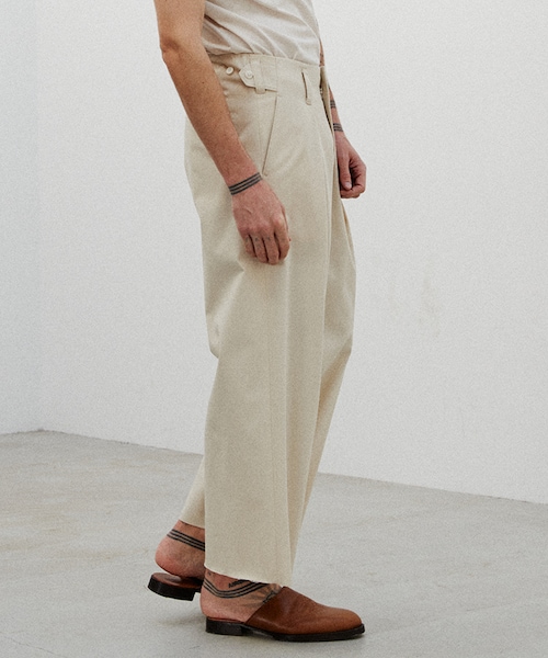 LIDNM（リドム）の「HARD TWISTED BAGGY TROUSERS（スラックス・メンズ・ホワイト・S/M/L）」の4枚目の写真