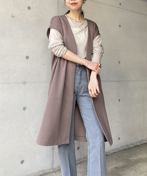 CAPRICIEUX LE'MAGE（カプリシューレマージュ）の「コートinダンボールジレ（ベスト・レディース・ベージュ/モカ/ライトベージュ・F）」の3枚目の写真