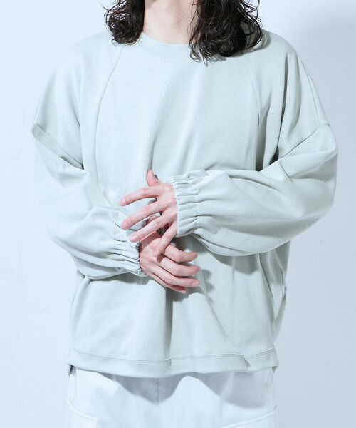 Lui's(ルイス)の「切替袖ボリュームカットソー(Tシャツ/カットソー・メンズ・サックスブルー/グリーン/トープ・F)」の2枚目の写真