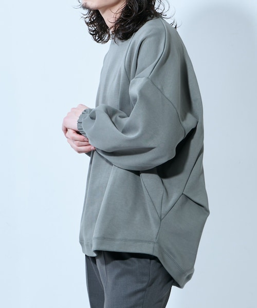 Lui's(ルイス)の「切替袖ボリュームカットソー(Tシャツ/カットソー・メンズ・サックスブルー/グリーン/トープ・F)」の1枚目の写真