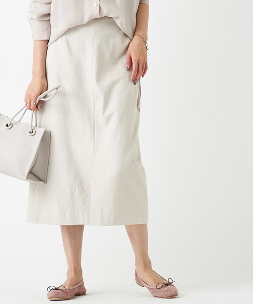 RIVE DROITE（リヴドロワ）の「《予約》【《女性らしさを高めてくれる一枚》手洗い可】オックススリットスカート（スカート・レディース・ライトベージュ/イエロー/バイオレット・36/38）」の3枚目の写真