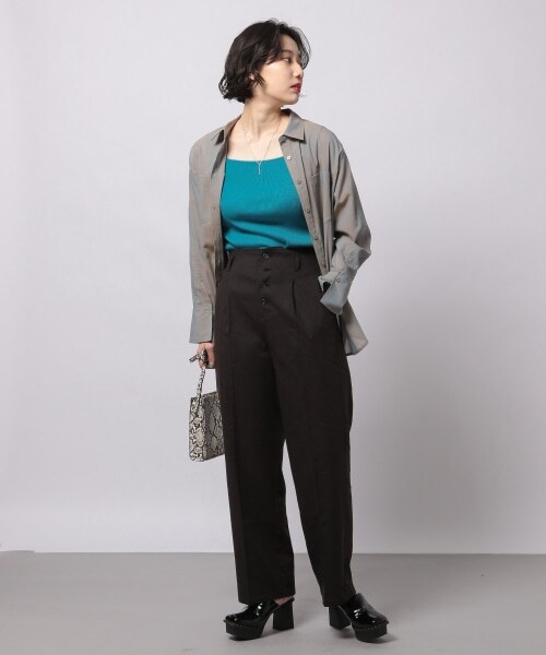 PAGEBOY（ページボーイ）の「シームレスリブタンク【83番色のみ先行予約】（トップス・ブラック/グレージュ/ターコイズ/ラベンダー）」の10枚目の写真