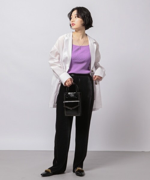 PAGEBOY（ページボーイ）の「シームレスリブタンク【83番色のみ先行予約】（トップス・ブラック/グレージュ/ターコイズ/ラベンダー）」の9枚目の写真