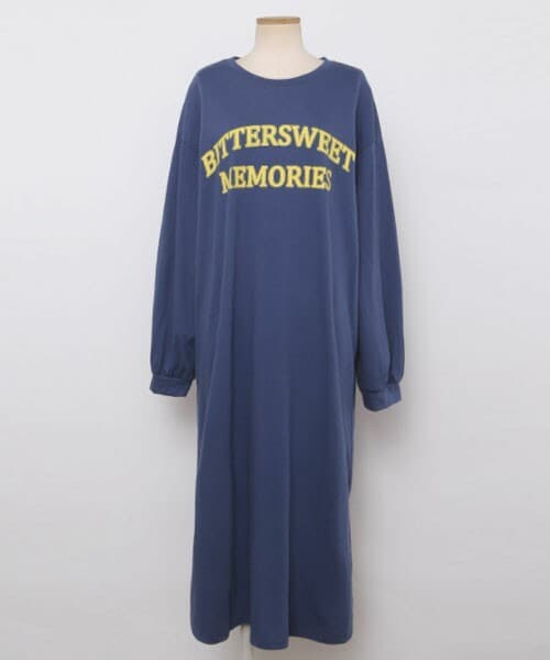 DHOLIC STYLE（ディーホリックスタイル）の「[ontheriver] レタリングスウェットワンピース（ワンピース・レディース・ホワイト/ブラック/ブルー・FREE）」の3枚目の写真