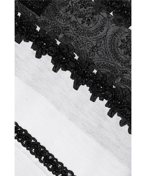 JUNYA WATANABE（ジュンヤワタナベ）の「Junya Watanabe + Comme des Garçons embellished cotton-jersey T-shirt（シャツ/ブラウス・レディース・White・medium/small）」の2枚目の写真