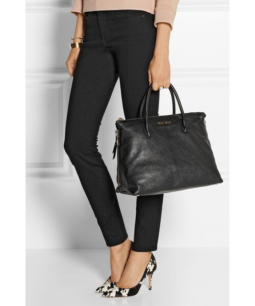 miu miu（ミュウミュウ）の「Miu Miu Madras textured-leather tote（トートバッグ・レディース・Black）」の9枚目の写真