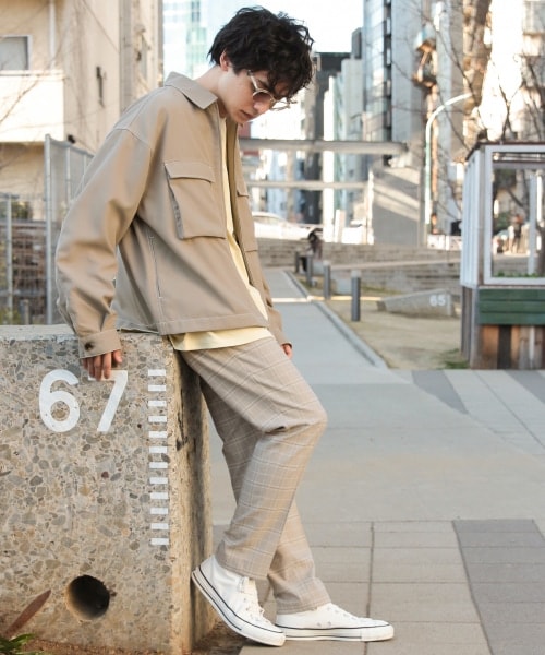 RAGEBLUE（レイジブルー）の「PEステッチ/ビッグポケットブルゾン（ジャケット/アウター・オフホワイト/ブラック/ピンク/ベージュ）」の20枚目の写真