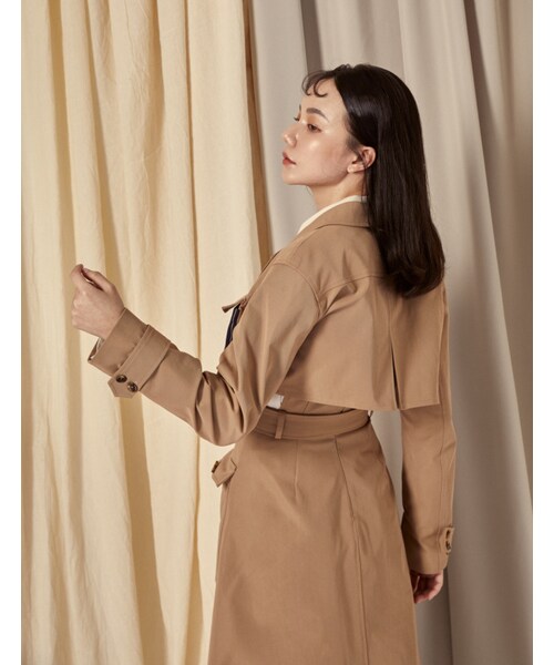 Marjorie（マージョリー）の「夢的指南，多way拼直紋外套洋裝（ジャケット/アウター・レディース・卡其・S/M/L）」の7枚目の写真