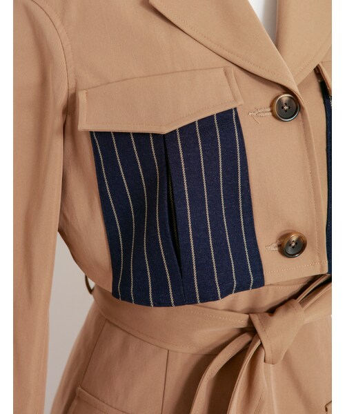 Marjorie（マージョリー）の「夢的指南，多way拼直紋外套洋裝（ジャケット/アウター・レディース・卡其・S/M/L）」の10枚目の写真