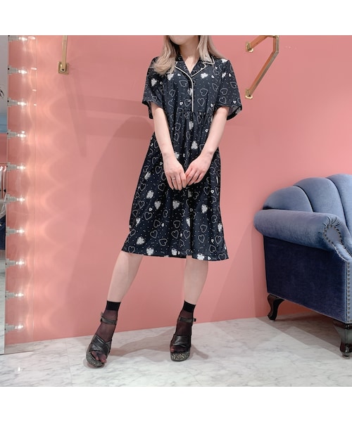 【lilLilly×安野モヨコ】のりこプリントシャツワンピース lilLilly（リルリリー）の「【lilLilly×安野モヨコ】のりこ