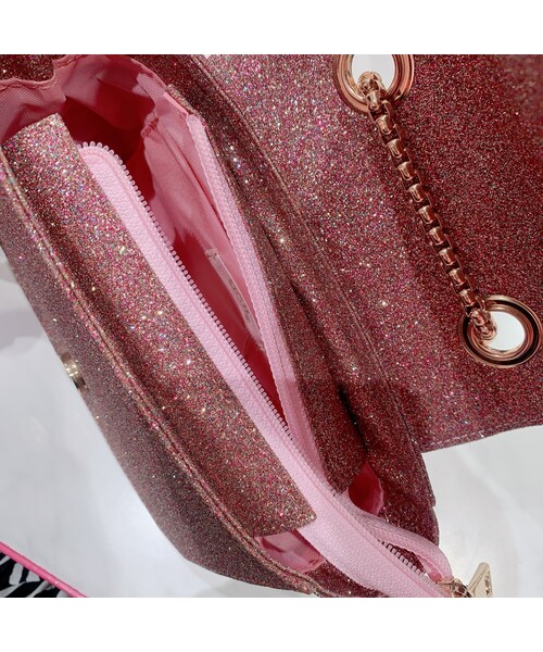 lilLilly(リルリリー)の「グリッターショルダーバッグ(バッグ・レディース・PINK/BLACK)」の2枚目の写真