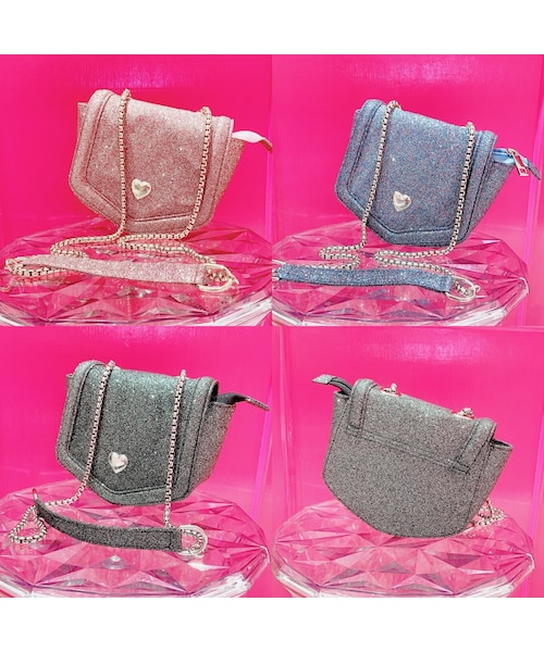 lilLilly(リルリリー)の「グリッターショルダーバッグ(バッグ・レディース・PINK/BLACK)」の1枚目の写真