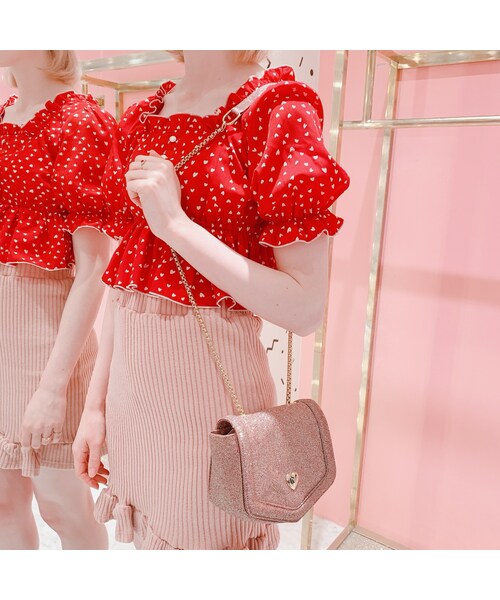 lilLilly(リルリリー)の「グリッターショルダーバッグ(バッグ・レディース・PINK/BLACK)」の5枚目の写真