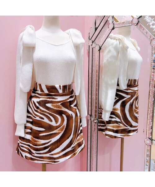 lilLilly（リルリリー）の「アニマルミニスカート（スカート・レディース・zebra/S/zebra/M/leopard/M）」の2枚目の写真