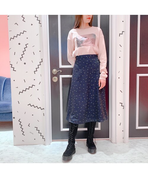 lilLilly（リルリリー）の「tulip print longt-shirt（トップス・レディース・PINK/BEIGE/BLACK）」の12枚目の写真