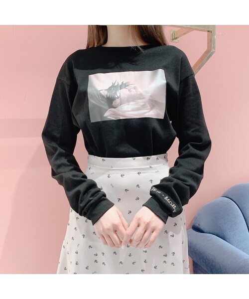 lilLilly（リルリリー）の「tulip print longt-shirt（トップス・レディース・PINK/BEIGE/BLACK）」の8枚目の写真